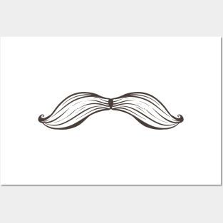 Simple moustache Sketch Posters and Art